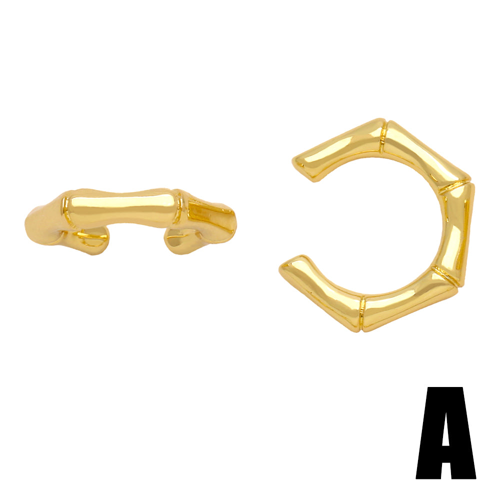 1 Pair Simple Style C Shape Plating Copper 18k Gold Plated Ear Clips