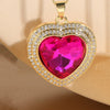 Elegant Luxurious Classic Style Heart Shape Copper Plating Inlay Zircon 14k Gold Plated Pendant Necklace