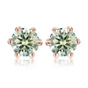 Shiny Geometric Sterling Silver Gra Inlay Moissanite Ear Studs