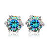 Shiny Geometric Sterling Silver Gra Inlay Moissanite Ear Studs