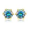 Shiny Geometric Sterling Silver Gra Inlay Moissanite Ear Studs