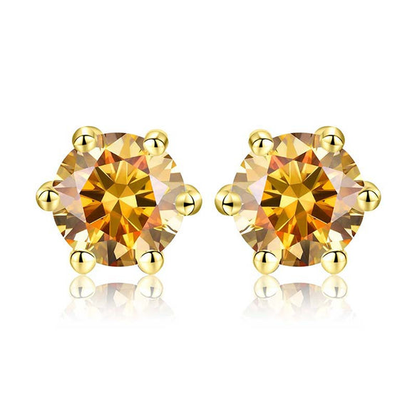 Shiny Geometric Sterling Silver Gra Inlay Moissanite Ear Studs