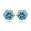 Shiny Geometric Sterling Silver Gra Inlay Moissanite Ear Studs