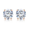 Shiny Geometric Sterling Silver Gra Inlay Moissanite Ear Studs