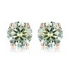 Shiny Geometric Sterling Silver Gra Inlay Moissanite Ear Studs