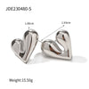 1 Pair Simple Style Heart Shape Plating Stainless Steel Titanium Steel 18k Gold Plated Ear Studs