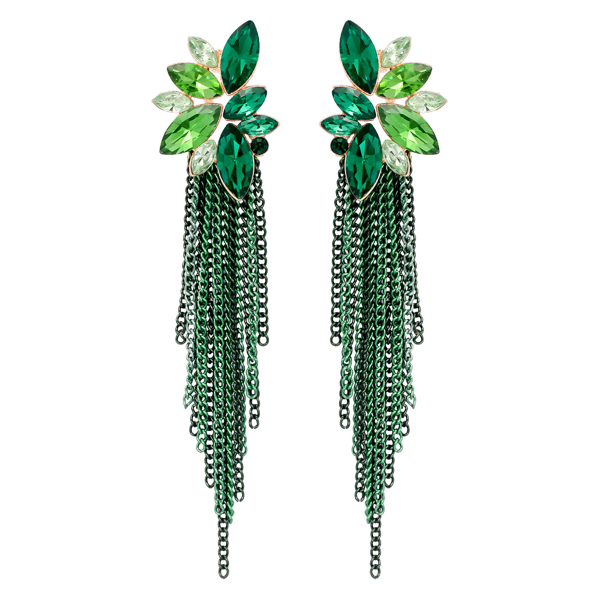 Glam Tassel Alloy Inlay Glass Stone Women's Drop Earrings