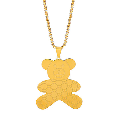 Simple Style Commute Bear Copper Plating Inlay Crystal Rhinestones Zircon 18k Gold Plated Gold Plated Silver Plated Pendant Necklace