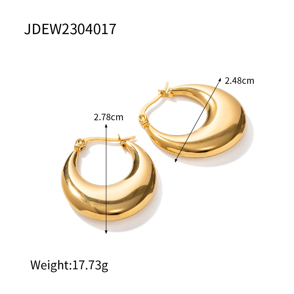 1 Pair Ig Style U Shape Plating Stainless Steel 18k Gold Plated Earrings