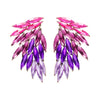 Elegant Luxurious Feather Wings Alloy Inlay Glass Stone Women's Ear Studs