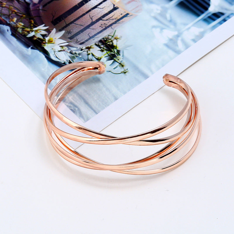 Retro Simple Style Solid Color Iron Women's Bangle