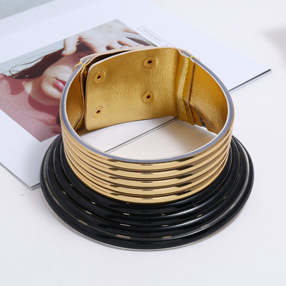 Retro Ethnic Style Round Solid Color Metal Rivet Women's Choker