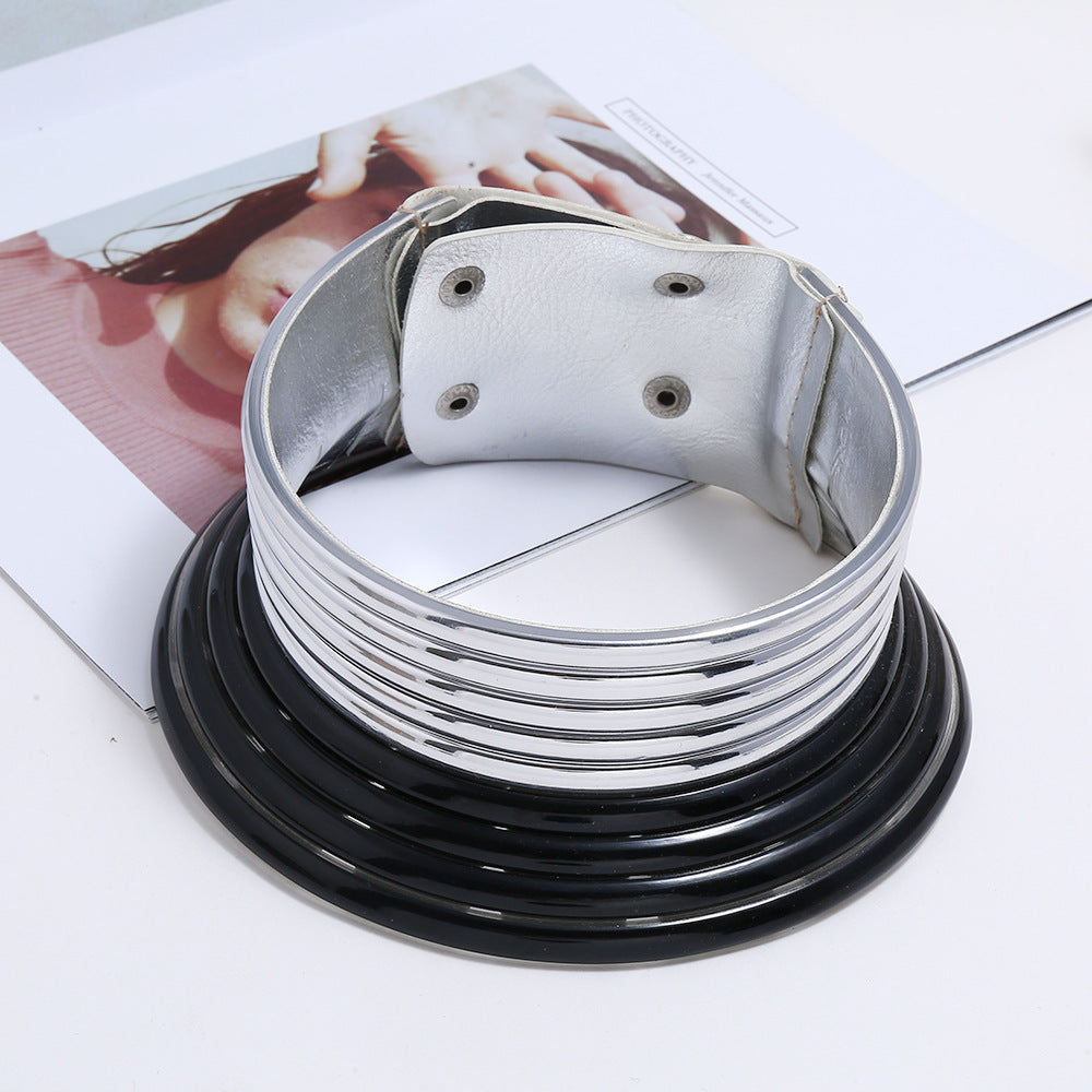 Retro Ethnic Style Round Solid Color Metal Rivet Women's Choker