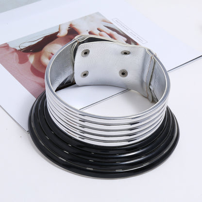 Retro Ethnic Style Round Solid Color Metal Rivet Women's Choker