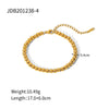 Simple Style Round Stainless Steel Beaded Titanium Steel 18k Gold Plated Bracelets