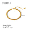 Simple Style Round Stainless Steel Beaded Titanium Steel 18k Gold Plated Bracelets