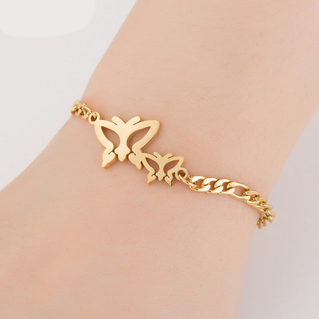 Sweet Butterfly Titanium Steel Plating Bracelets