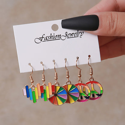 Streetwear Letter Rainbow Alloy Enamel Plating Women's Ear Hook