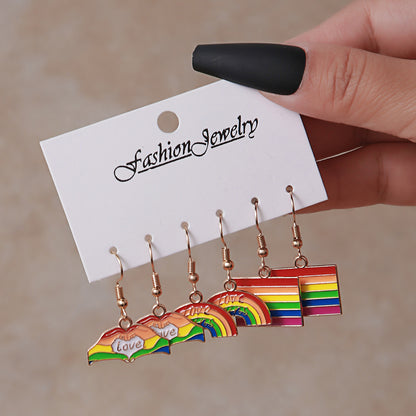 Streetwear Letter Rainbow Alloy Enamel Plating Women's Ear Hook