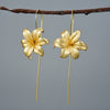 1 Pair Casual Classic Style Flower Plating Sterling Silver Drop Earrings