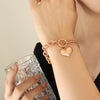 Casual Sweet Heart Shape Titanium Steel Plating 18k Gold Plated Bracelets