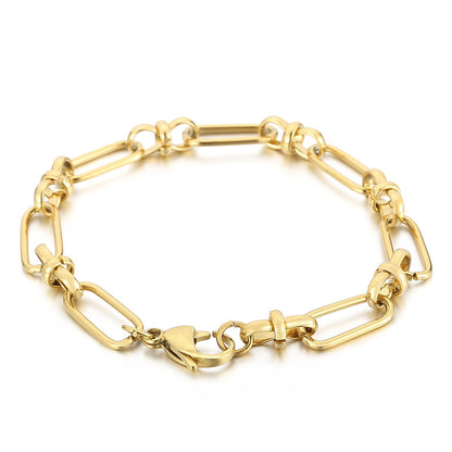 Retro Simple Style Geometric Solid Color Stainless Steel Plating 18k Gold Plated Bracelets