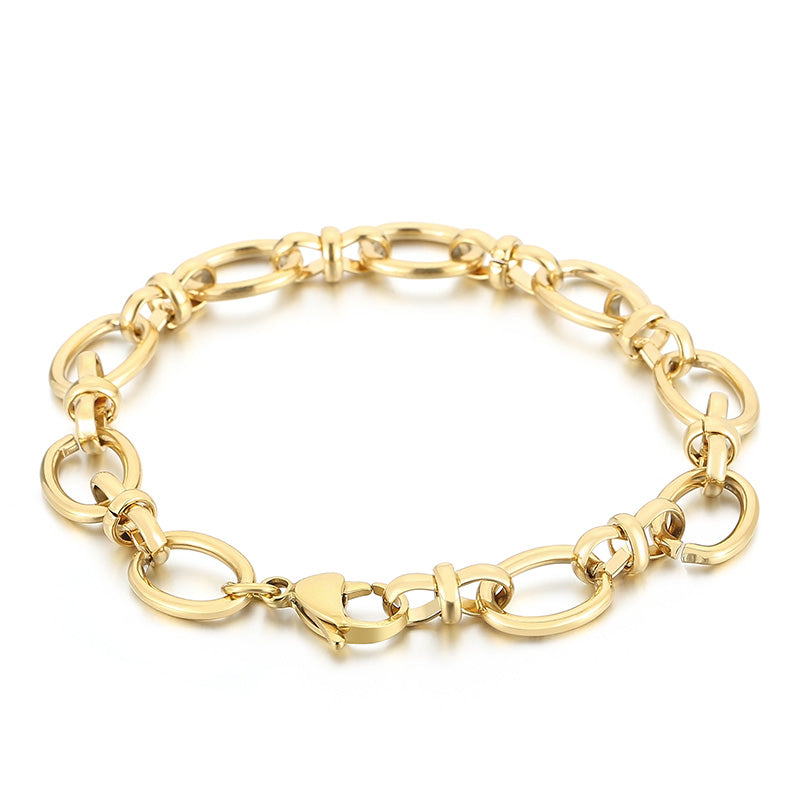 Retro Simple Style Geometric Solid Color Stainless Steel Plating 18k Gold Plated Bracelets