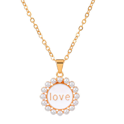 Glam Heart Shape Titanium Steel Copper Hollow Out Crystal Zircon 18k Gold Plated Silver Plated Pendant Necklace