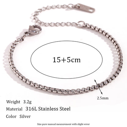 Simple Style Classic Style Oval Stainless Steel Bracelets