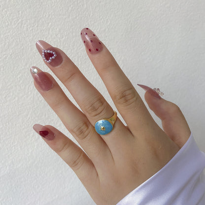 Retro Star Moon Alloy Enamel Plating Women's Rings