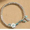 Casual Retro Round Tree Leaves Ccb Alloy Rope Beaded Unisex Bracelets