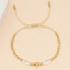 Simple Style Commute Flower Glass Copper Wholesale Bracelets