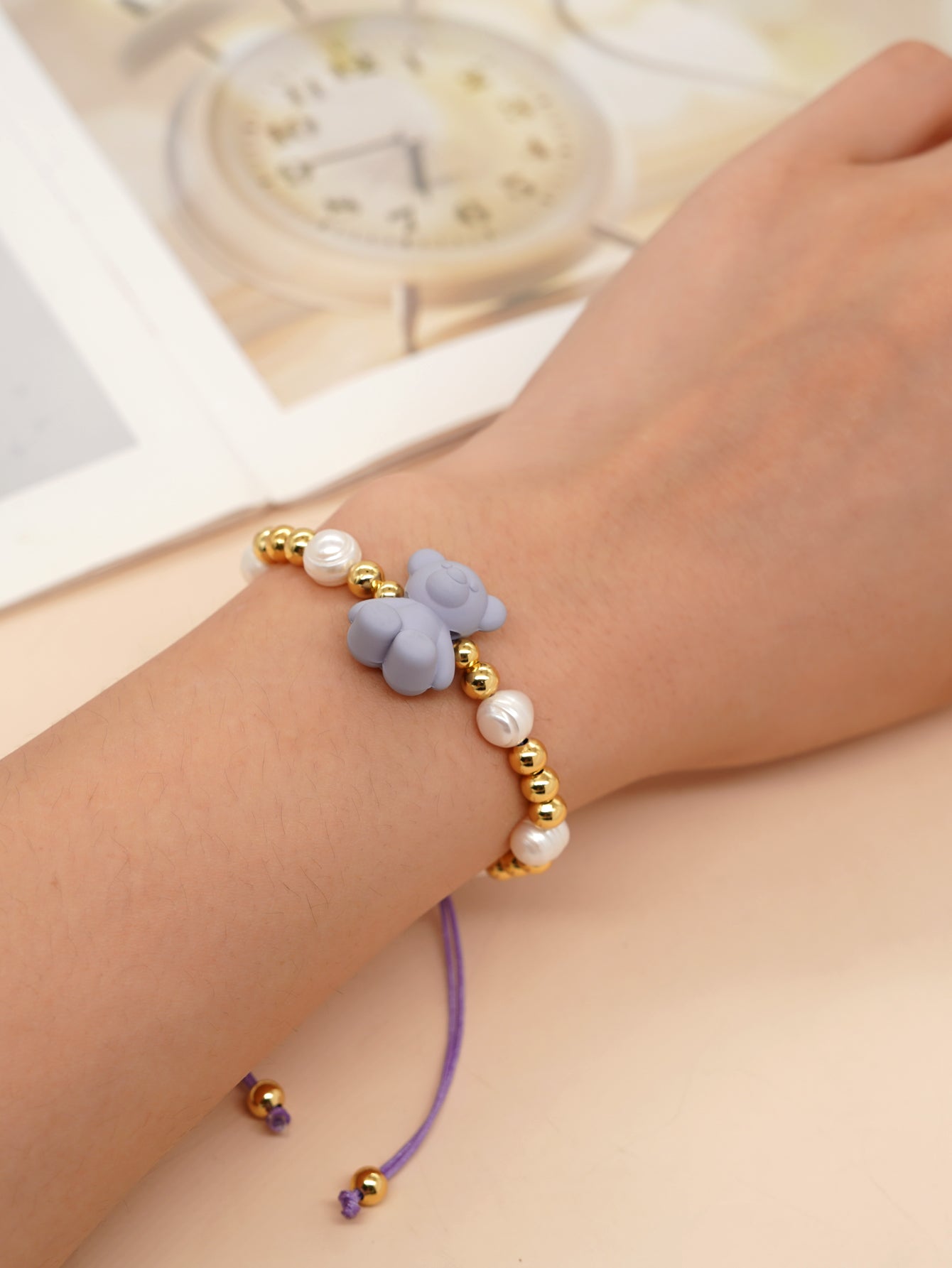 Simple Style Commute Flower Glass Copper Wholesale Bracelets