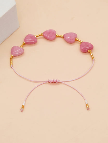 Simple Style Commute Flower Glass Copper Wholesale Bracelets