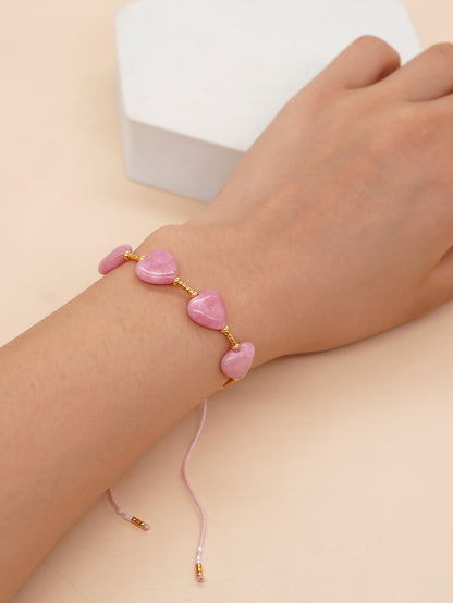 Simple Style Commute Flower Glass Copper Wholesale Bracelets