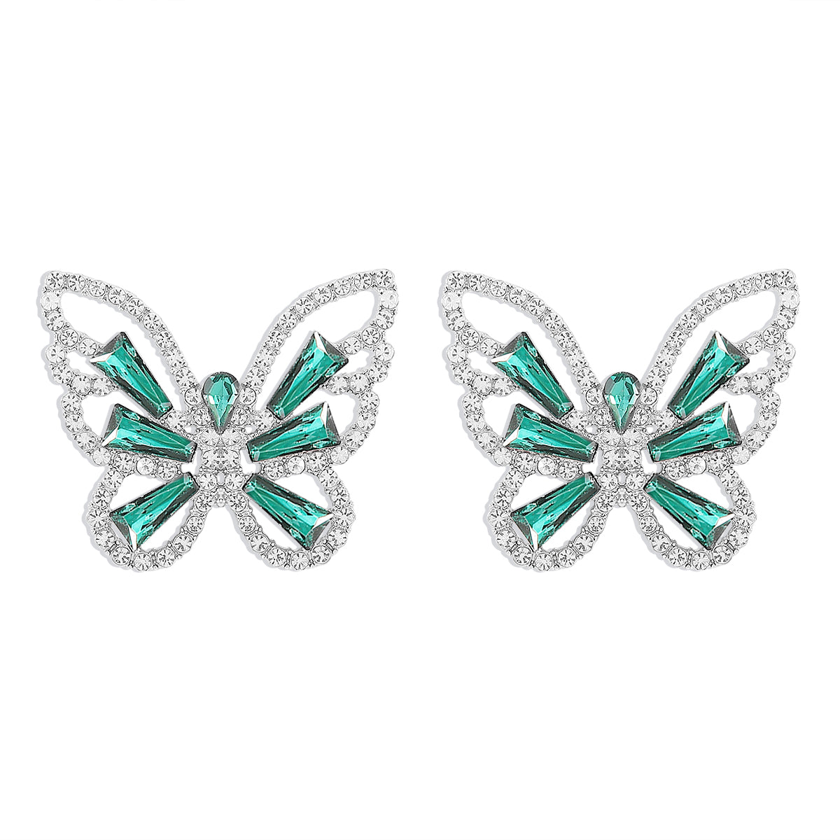 Elegant Glam Sweet Butterfly Alloy Inlay Rhinestones Women's Ear Studs