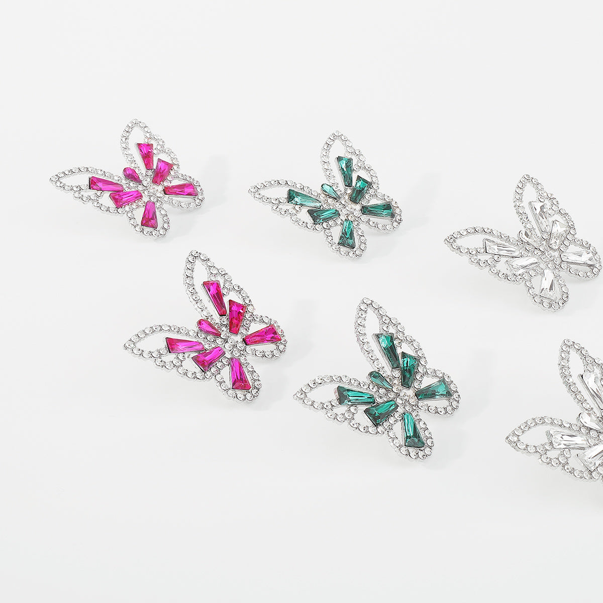 Elegant Glam Sweet Butterfly Alloy Inlay Rhinestones Women's Ear Studs