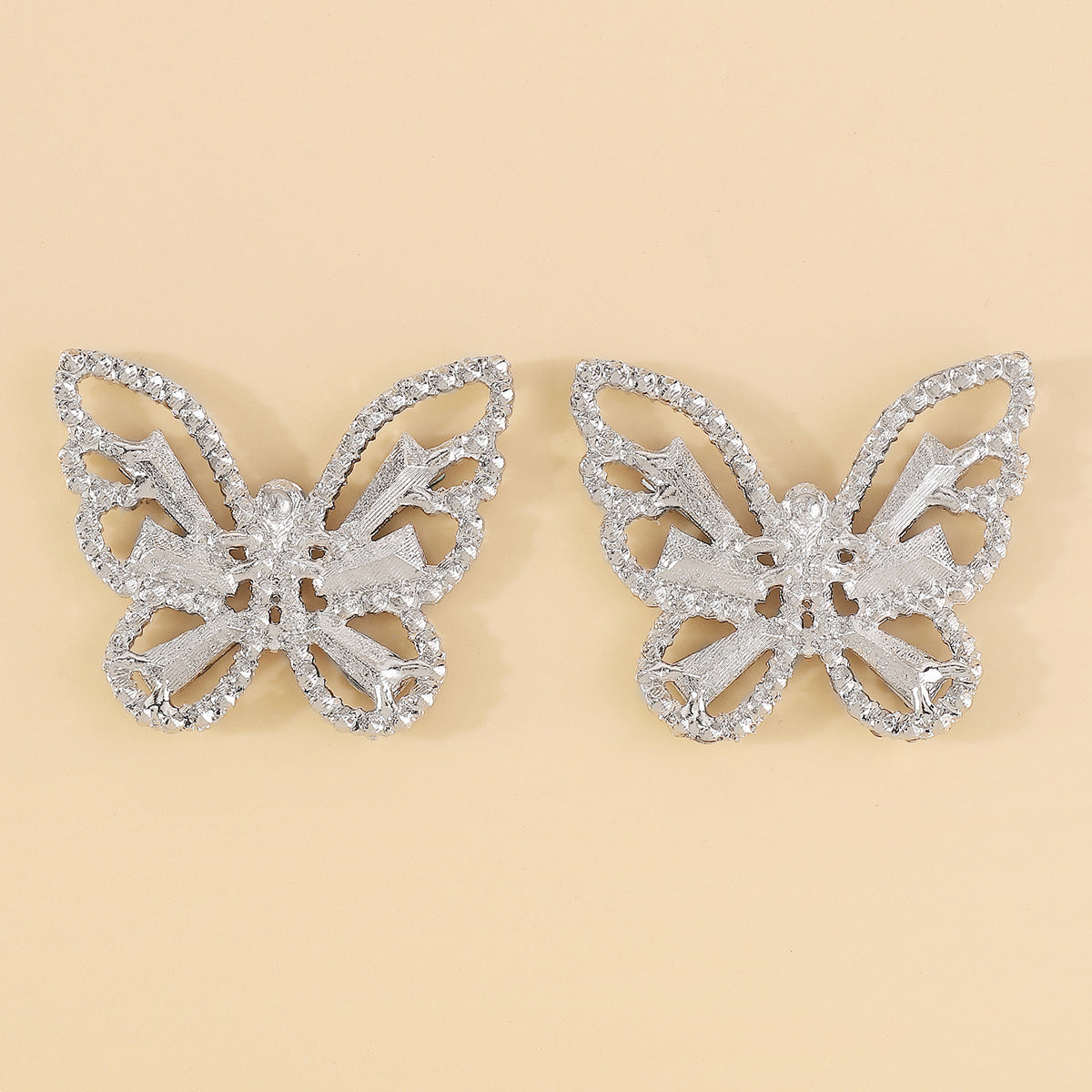 Elegant Glam Sweet Butterfly Alloy Inlay Rhinestones Women's Ear Studs