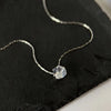 Simple Style Round Titanium Steel Plating Inlay Zircon Pendant Necklace