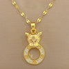 Vintage Style Leopard Titanium Steel Copper Inlay Zircon Pendant Necklace