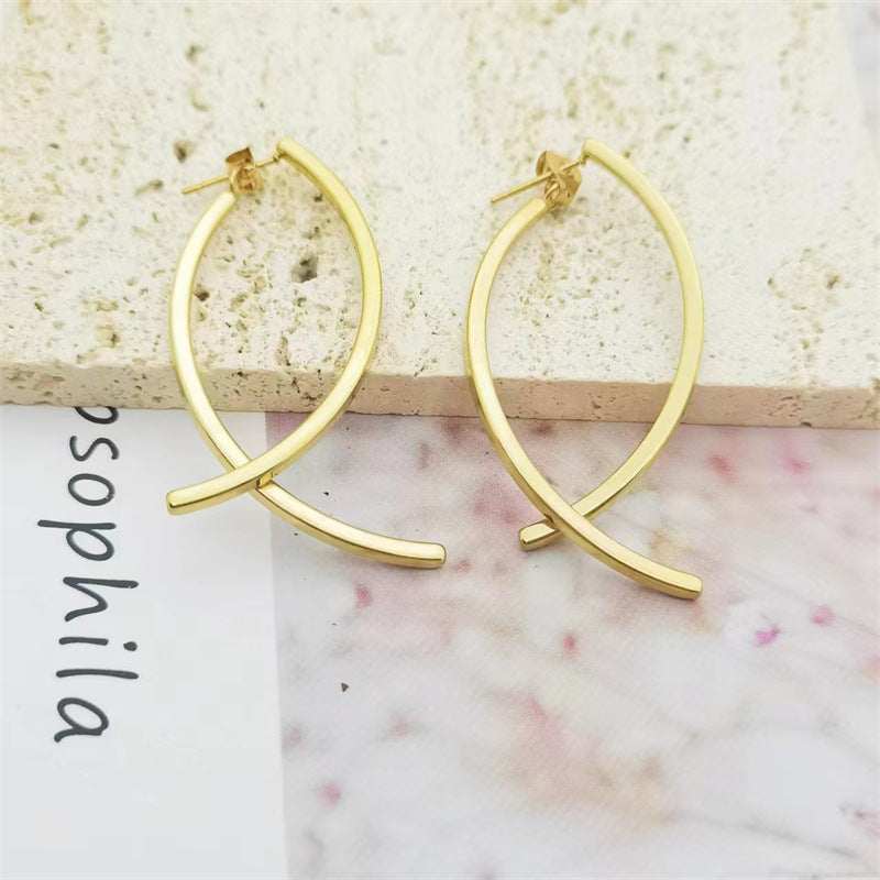 1 Pair Elegant Lady Fish Plating Stainless Steel Earrings