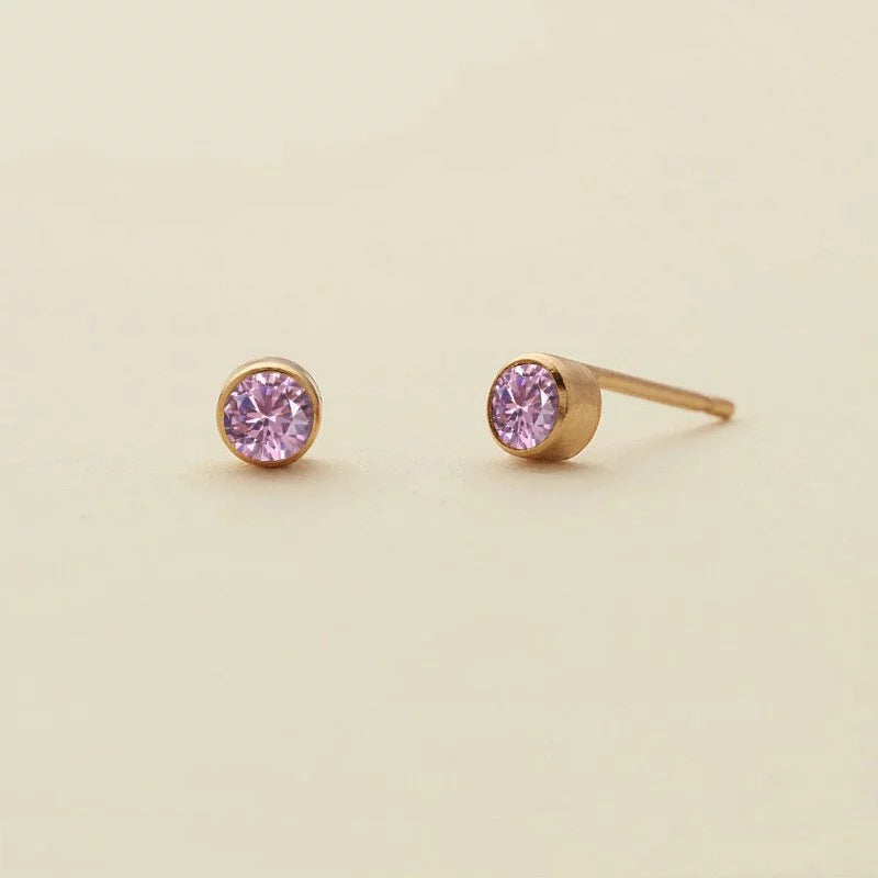 1 Pair Simple Style Geometric Plating Inlay Copper Zircon 18k Gold Plated Ear Studs