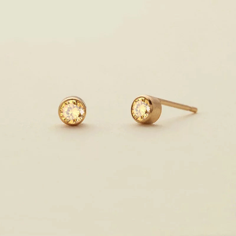 1 Pair Simple Style Geometric Plating Inlay Copper Zircon 18k Gold Plated Ear Studs