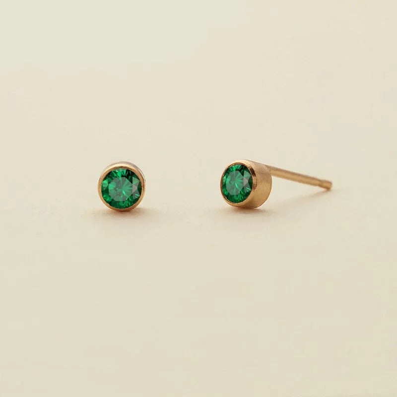 1 Pair Simple Style Geometric Plating Inlay Copper Zircon 18k Gold Plated Ear Studs