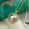 Elegant Glam Heart Shape Copper Plating Inlay Zircon 18k Gold Plated Pendant Necklace