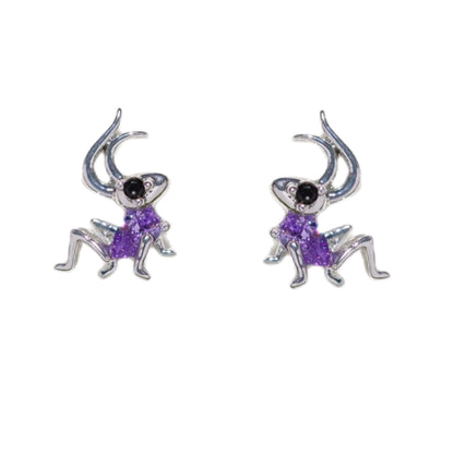 1 Set Cartoon Style Cartoon Character Plating Inlay Brass Zircon 18k Gold Plated Ear Studs