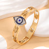 French Style Eye Titanium Steel Epoxy Plating Inlay Rhinestones Gold Plated Bangle