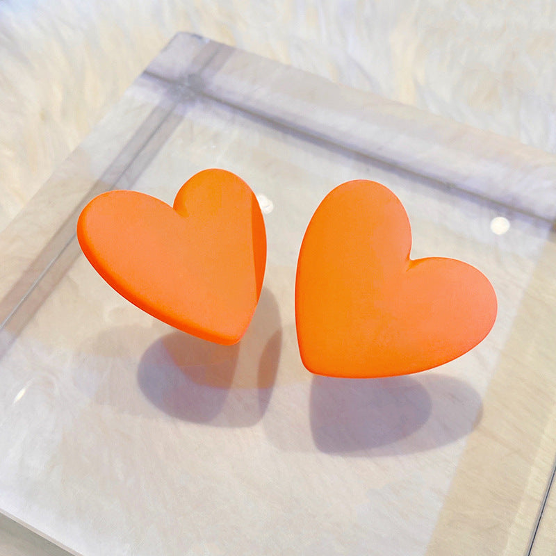 Ig Style Modern Style Heart Shape Plastic Resin Stoving Varnish Women's Ear Studs