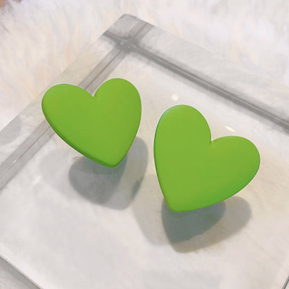 Ig Style Modern Style Heart Shape Plastic Resin Stoving Varnish Women's Ear Studs