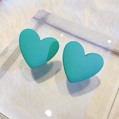 Ig Style Modern Style Heart Shape Plastic Resin Stoving Varnish Women's Ear Studs